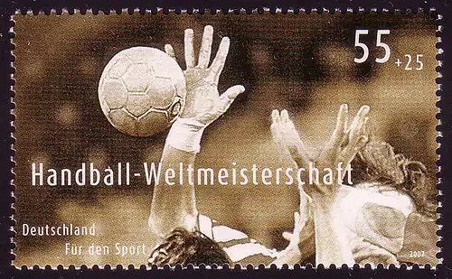 2578 Sporthilfe 55+25 C Handball-WM aus Zehnerbogen, **