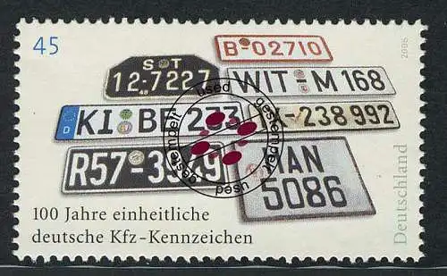 2551 Kfz-Kennzeichen, gestempelt O