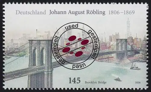 2544 Johann August Röbling NASSKLEBEND, gestempelt O