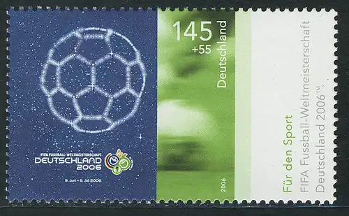 2521 Sporthilfe 145+55 C Fußball-WM WM-Plakat aus Zehnerbogen, **