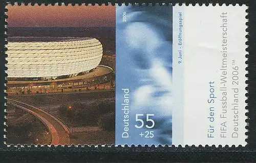 2518 Sporthilfe 55+25 C Fußball-WM Allianz-Arena Spielszene aus Zehnerbogen, **