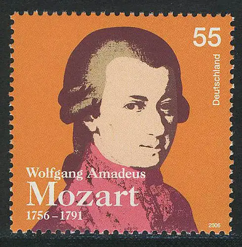 2512 Wolfgang Amadeus Mozart, postfrisch **