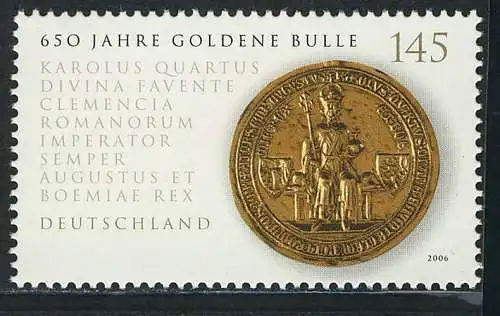 2511 Goldene Bulle NASSKLEBEND, postfrisch **