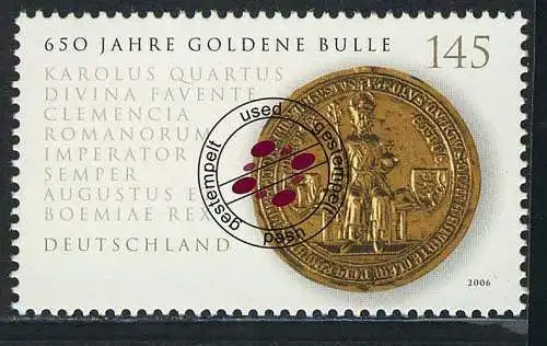 2511 Goldene Bulle NASSKLEBEND, gestempelt O