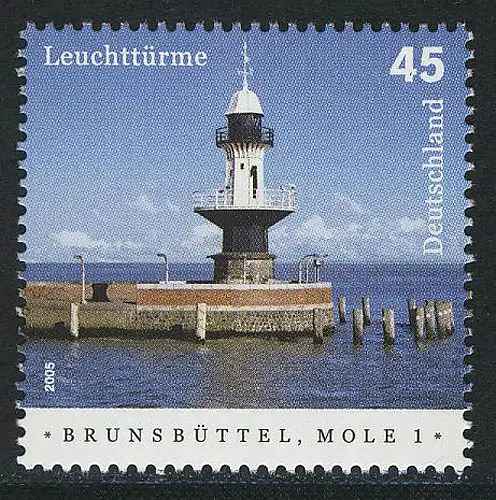 2473 Leuchtturm Brunsbüttel Mole 1 NASSKLEBEND, postfrisch **