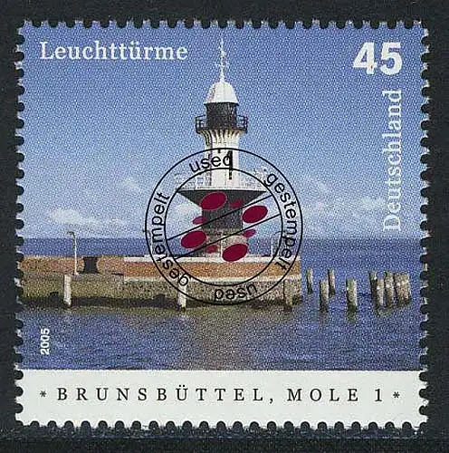 2473 Leuchtturm Brunsbüttel Mole 1 NASSKLEBEND, gestempelt O