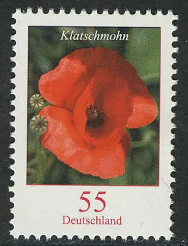 2472 Blumen 55 C Klatschmohn NASSKLEBEND, postfrisch **