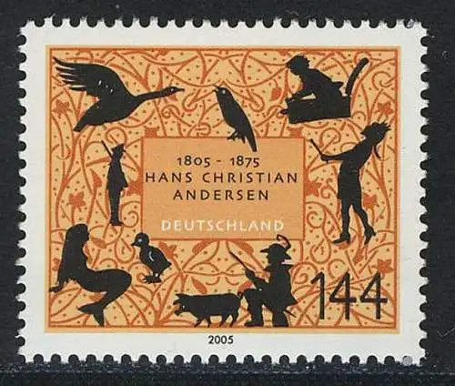 2453 Hans Christian Andersen NASSKLEBEND, postfrisch **