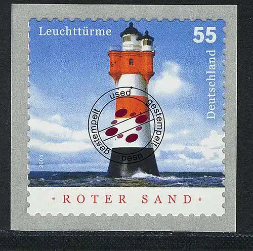 2413 Leuchtturm Roter Sand, SELBSTKLEBEND, O bedarfsgestempelt