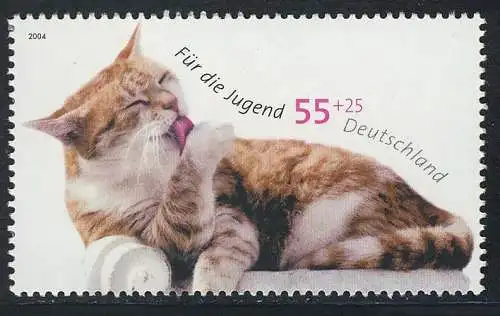 2405 Jugend 55+35 C Sich putzende Katze, postfrisch **