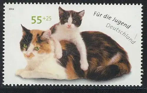 2404 Jugend 55+25 C Katze mit Jungem, postfrisch **