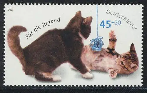 2402 Jugend 45+20 C Katzen mit Wollknäuel, postfrisch **