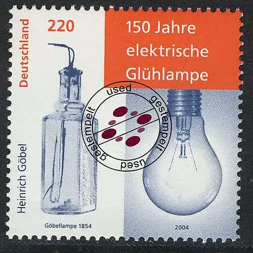 2395 Glühlampe Heinrich Göbel, gestempelt O