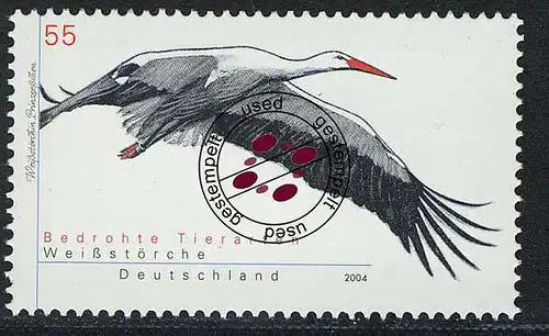 2393 Bedrohte Tierarten Weißstorch O gestempelt