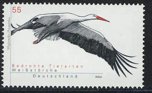 2393 Bedrohte Tierarten Weißstorch, postfrisch **