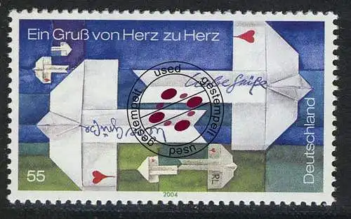 2387 Post Grußmarke Papierflugzeuge, gestempelt O