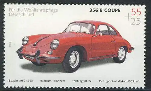 2364 Wohlfahrt Oldtimer 55+25 Cent Porsche 356, postfrisch **