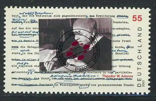 2361 Theodor W. Adorno, Philosoph - gestempelt O