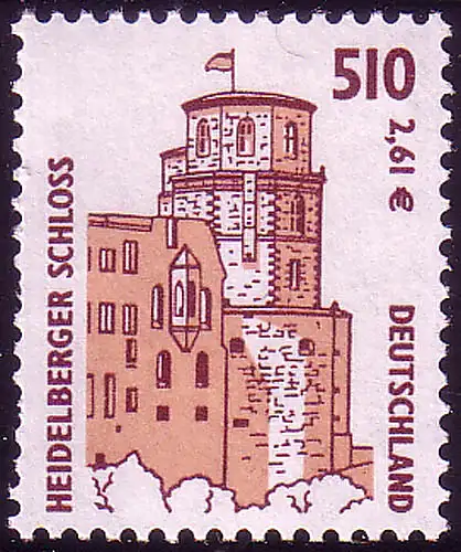 2225 Sehenswürdigkeiten 510 Pf/2,61 Euro Heidelberger Schloss **