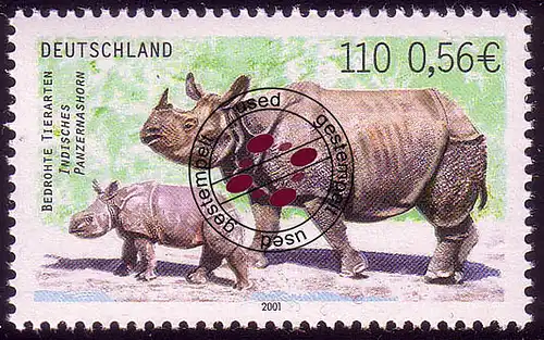 2183 Espèces menacées Nashorn Panzerklebend O