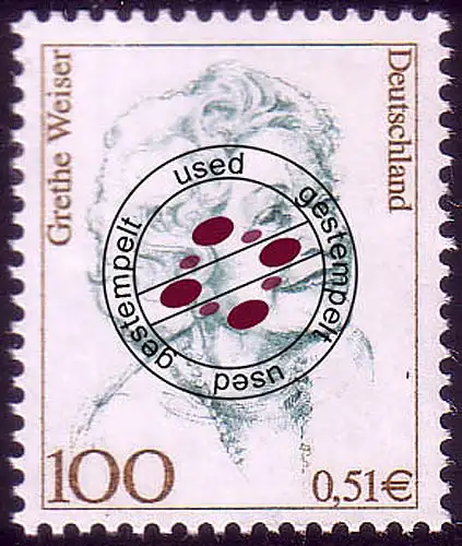 2149 Frauen 100 Pf / 0,51 Euro Grethe Weiser O