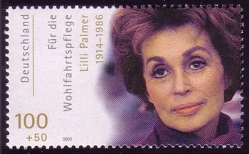 2143 Wofa Filmschauspieler 100+50 Pf Lilli Palmer ** postfrisch