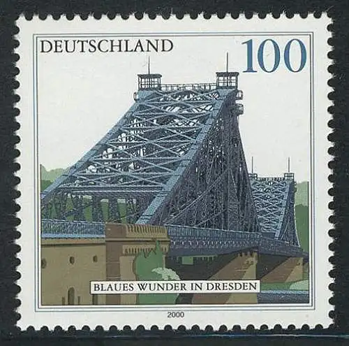 2109 Pont de l'Elbe Merveille bleue Dresde **