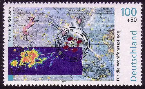 2078 Kosmos Sternbild Schwan O gestempelt