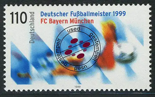 2074 Fußballmeister Bayern München O gestempelt
