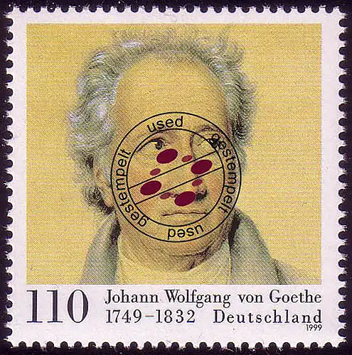 2073 Johann Wolfgang Goethe O gestempelt