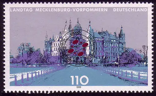 2037 Landesparalmente Mecklenburg-Vorpommern O gestempelt