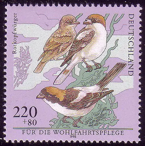 2019 Wohlfahrt bedrohte Vogelarten Rotkopfwürger **