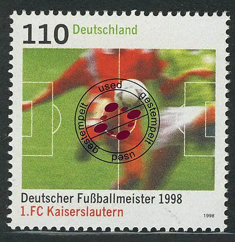 2010 Champion de football 1998 Kaiserslautern O Tamponné