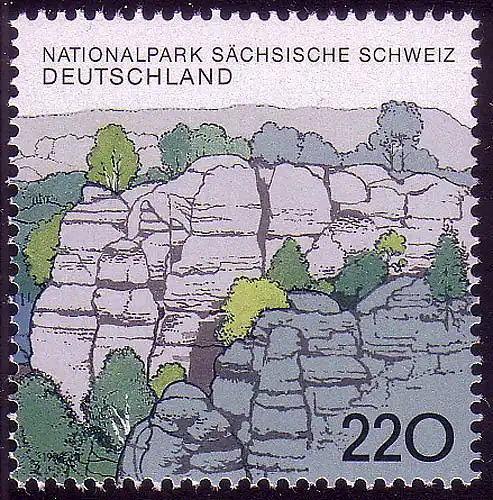 1998 Parcs nationaux et naturels du bloc 220 Pf Suisse Sächsische **