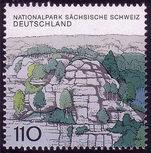 1997 National- und Naturparks aus Block 110 Pf Sächsische Schweiz **