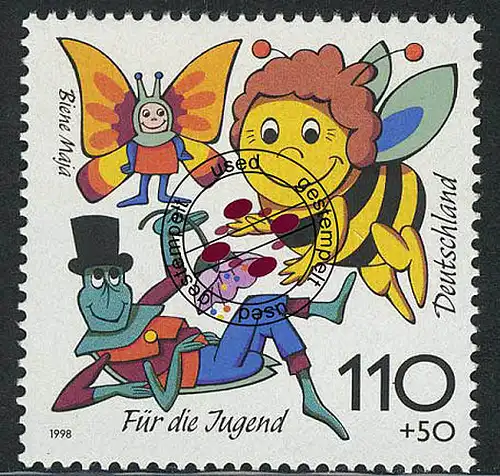 1992 Jugend Trickfilmfiguren Biene Maja gestempelt O
