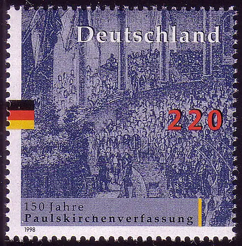 1987 Paulskirchenverfassung 220 Pf aus Block **