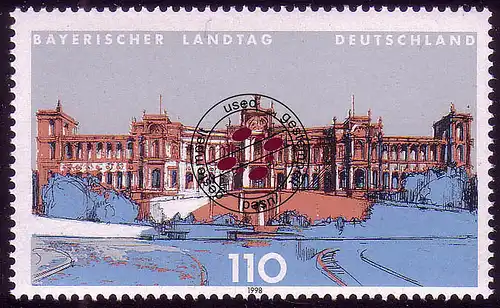 1975 Landesparlament Bayern O gestempelt