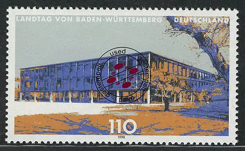 1974 Landesparlament Baden-Württemberg O gestempelt