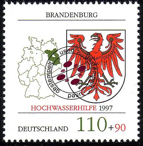 1941 Hochwasserhilfe Brandenburg, gestempelt O