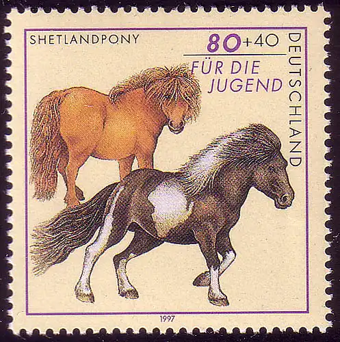 1921 Jugend Pferderassen Shetlandpony **