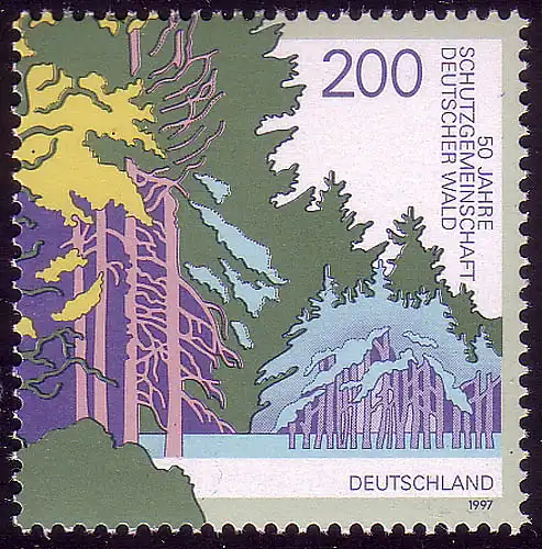 1919 Schutzgemeinschaft dt. Wald 200 Pf aus Block **