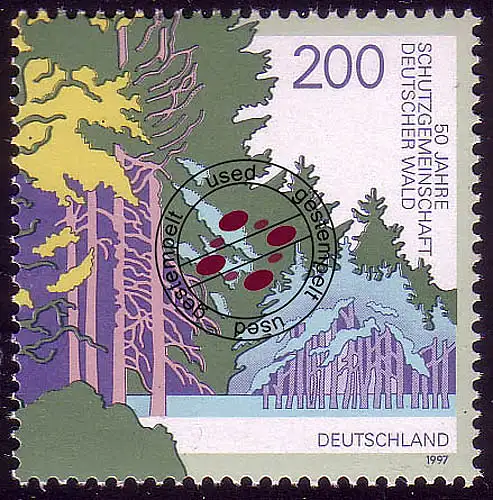 1919 Schutzgemeinschaft dt. Wald 200 Pf aus Block O