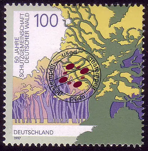 1918 Schutzgemeinschaft dt. Wald 100 Pf aus Block O