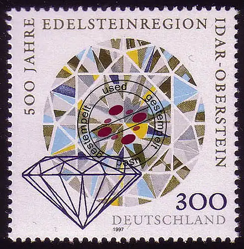 1911 Edelsteinregion Idar-Oberstein O gestempelt