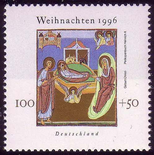 1892 Weihnachten 100+50 Pf **