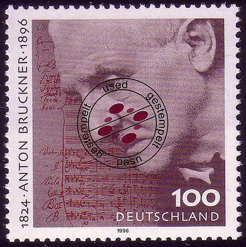 1888 Anton Bruckner O gestempelt