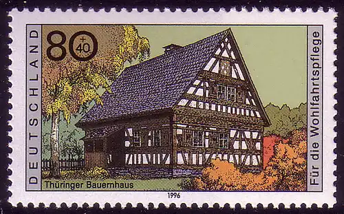 1884 Bauernhäuser 80+40 Pf Thüringen **