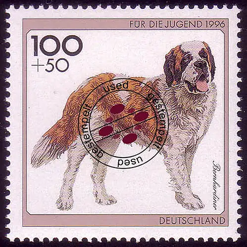 1838 Jeunes races de chiens 100+50 Pf Bernhardiner O