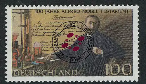 1828 Alfred-Nobel-Testament O gestempelt